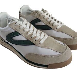 Treton Stylish Women's Sneakers in White, Tan, and Green Size 8